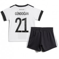 Camiseta Alemania Ilkay Gundogan #21 Primera Equipación Replica Mundial 2022 para niños mangas cortas (+ Pantalones cortos)